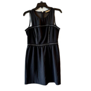 Vera Wang Black cocktail dress knee length sleeveless sheer top Sz 7
